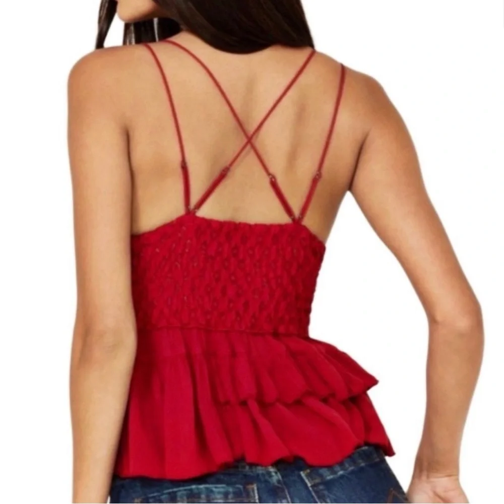 Free People Adelia Cami Cherry Red Size XS NWT
